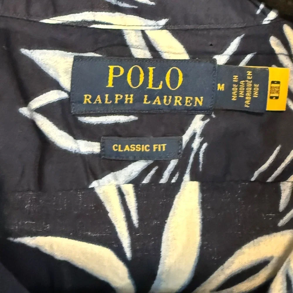 Polo Ralph Lauren Classic Fit Pineapple Camp Shirt Navy Hawaiian Mens Sz M